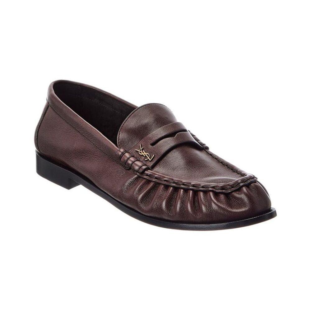Saint Laurent Le Supple Leather Loafer, Brown